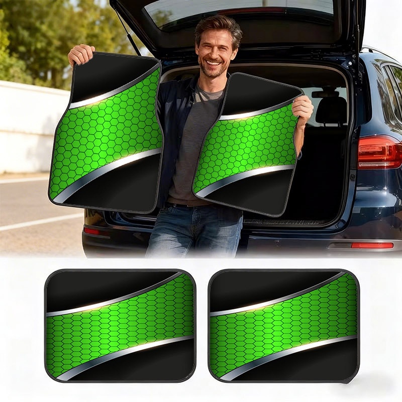 Interior Design Grid - Karpet Mobil 2D 4pcs, Bahan, Desain