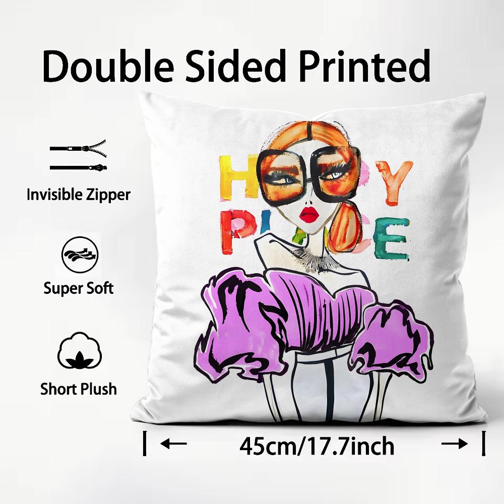 Sarung Bantal Ilustrasi Wanita - Interior Design Illustrated ulasan dan harga