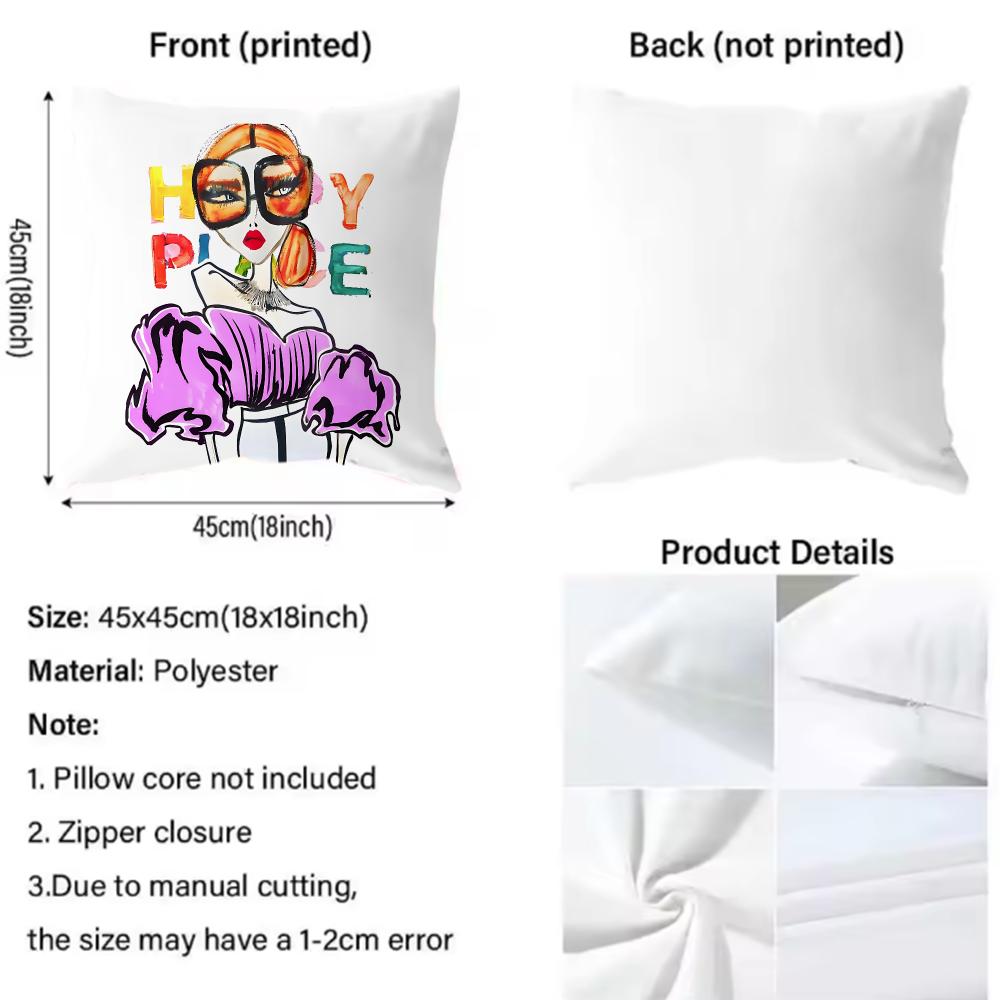 Sarung Bantal Ilustrasi Wanita - Interior Design Illustrated ulasan dan harga