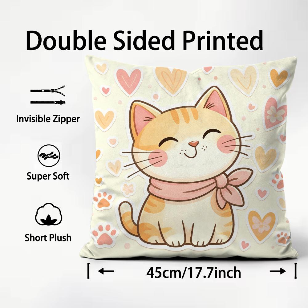 Sarung Bantal Ilustrasi Kucing - Interior Design Illustrated ulasan dan harga
