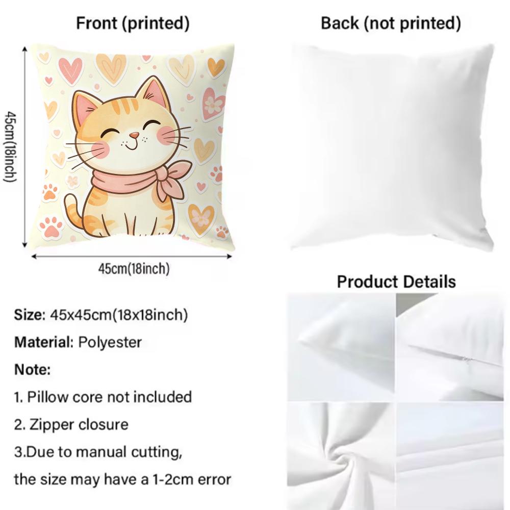 Sarung Bantal Ilustrasi Kucing - Interior Design Illustrated ulasan dan harga